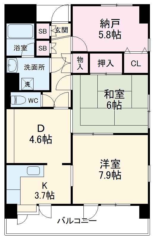 エスポワール東所沢の間取り