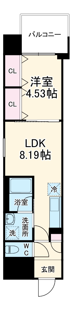 本町橋の完工年月(2024年2月)築の賃貸マンションの間取り