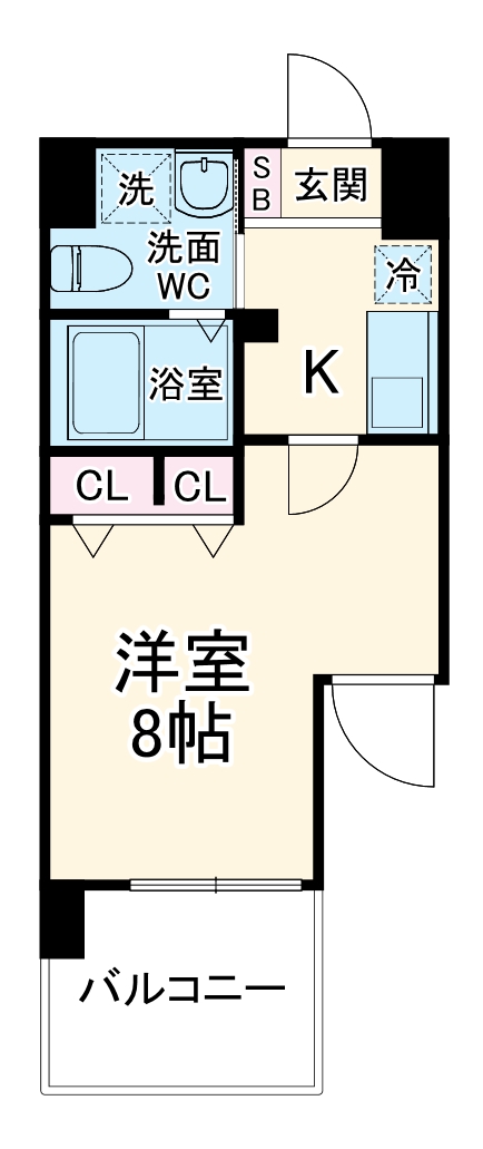 西九条の完工年月(2008年11月)築の賃貸マンションの間取り