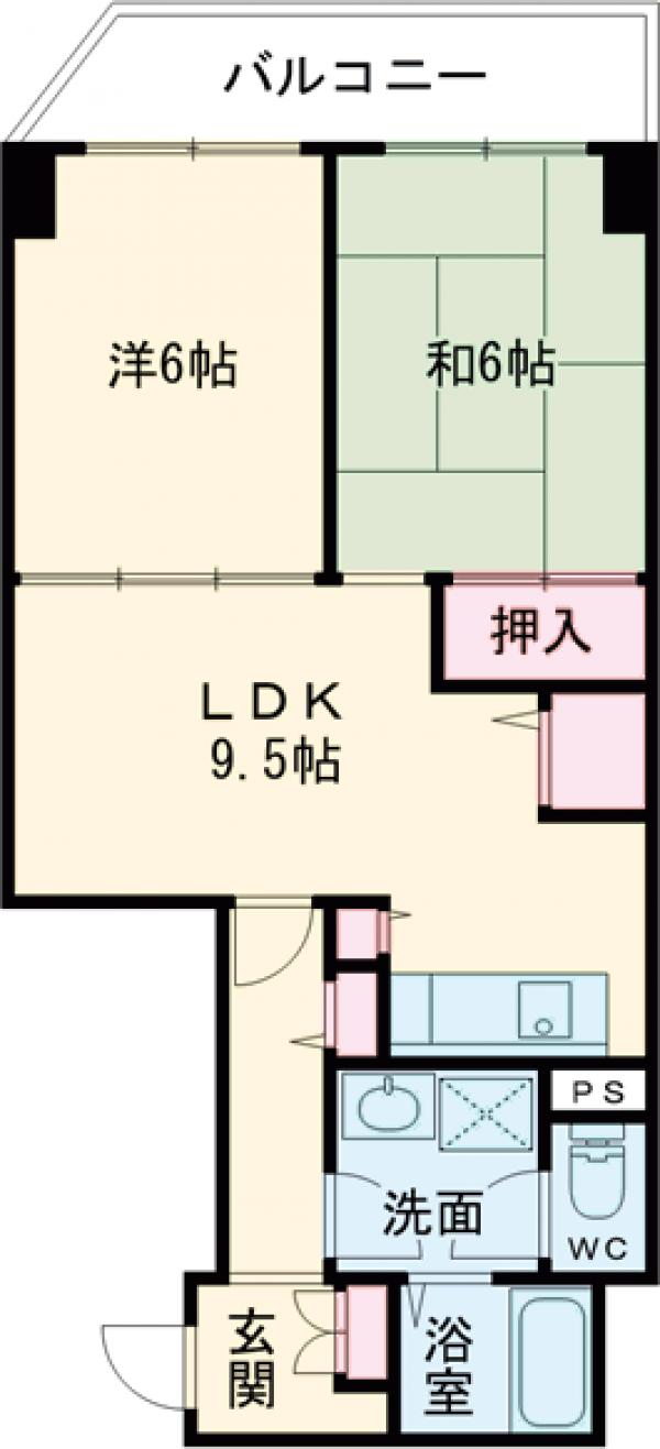 吾妻橋の完工年月(1982年5月)築の賃貸マンションの間取り