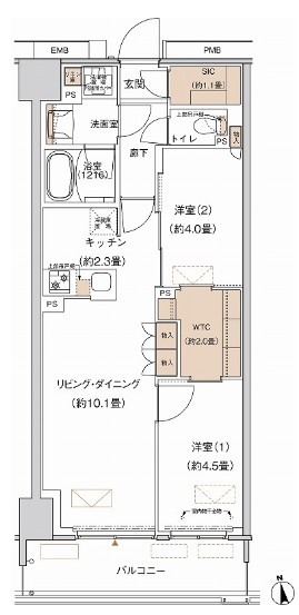 プライムネクサス大森北の間取り