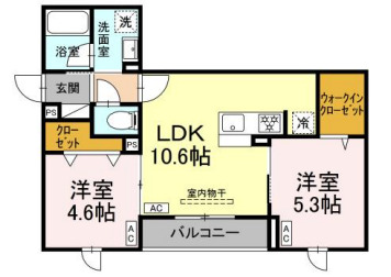 セレスティア江北Ⅱの間取り