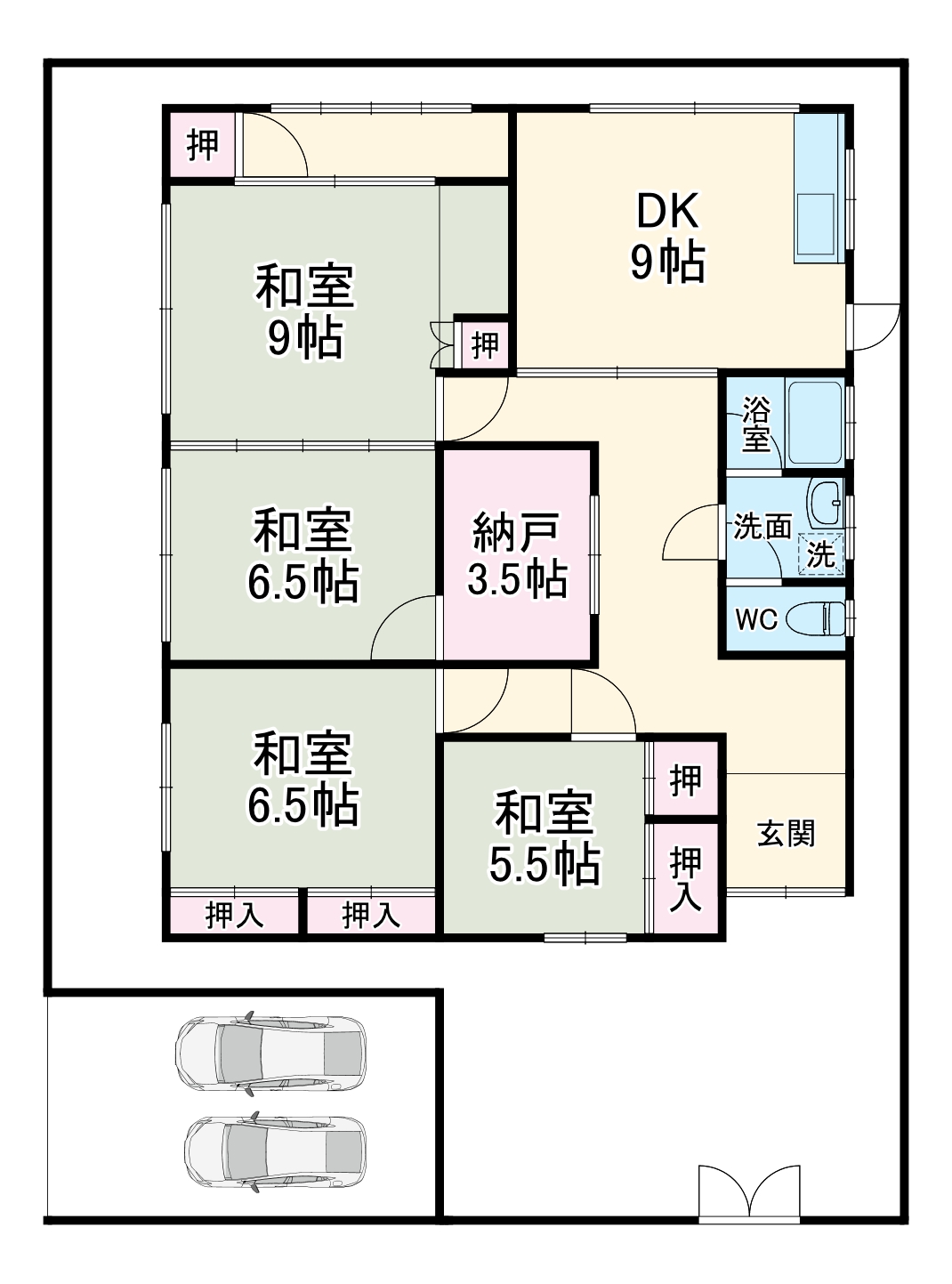 粟生新家戸建住宅の間取り