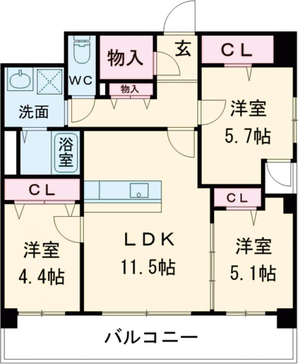 アビターレ博多の間取り