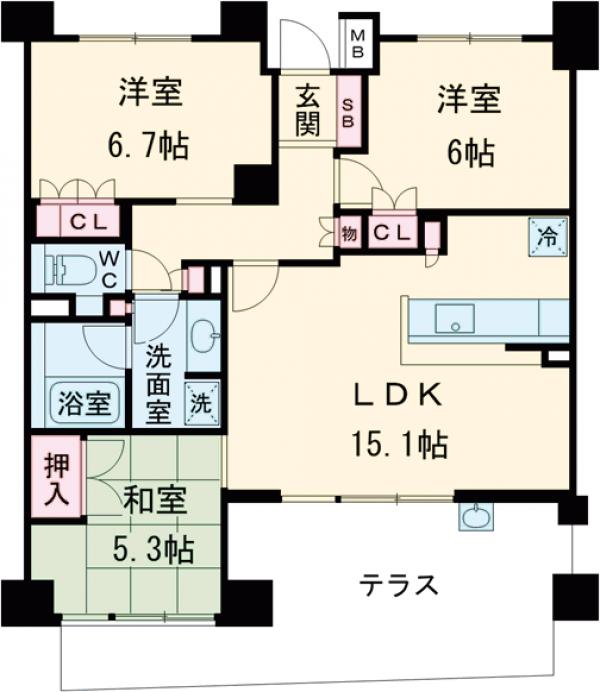 パークホームズ嵯峨嵐山桜邸の間取り