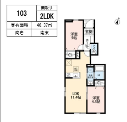 リーブルファイン柏新柏の間取り