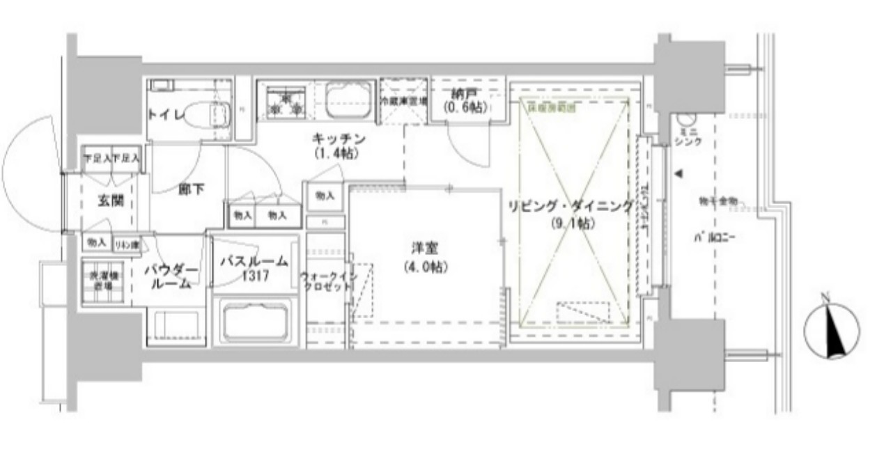 パークスフィア牛込神楽坂の間取り