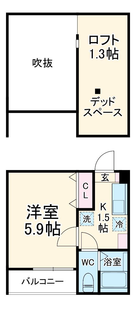アザーレ・キュリオス百合ヶ丘の間取り