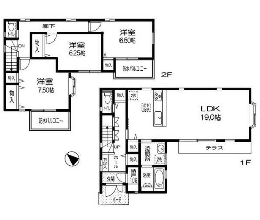 北山田貸家の間取り