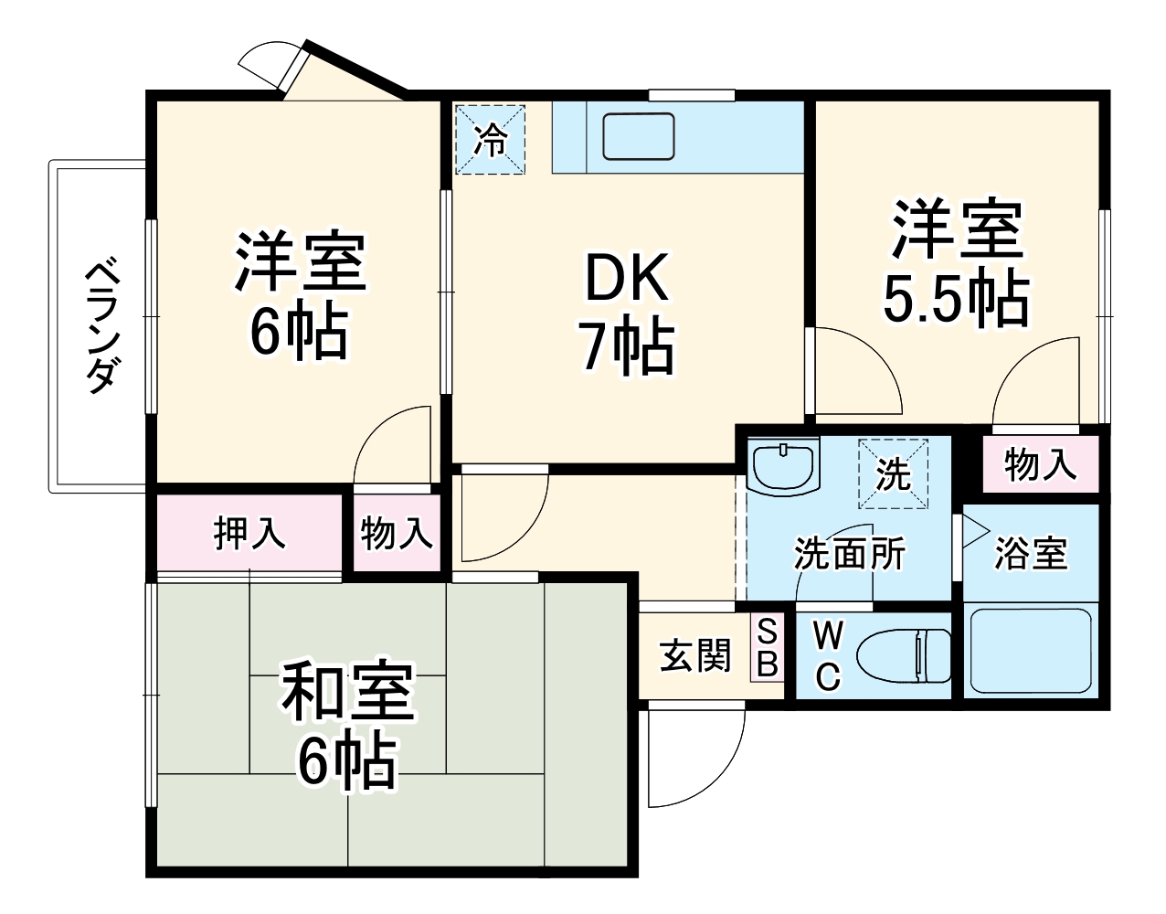 ヴィラスクエアD棟の間取り