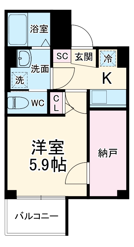 b'CASA Yokohama Higashiの間取り
