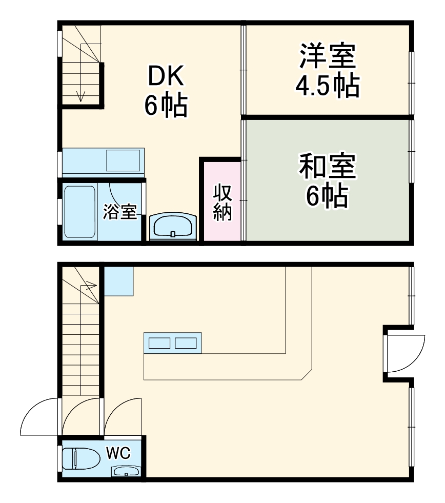 浅井様店舗付き住宅の間取り