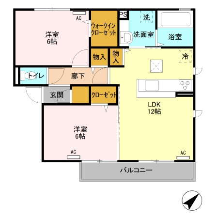 セレーノ ⅡBの間取り