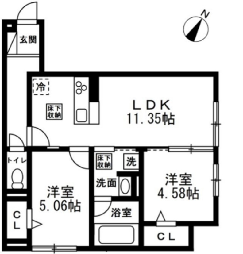 (仮称)国立市谷保4丁目PJ A棟の間取り