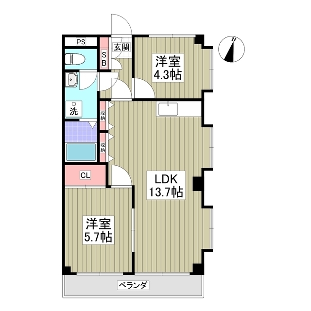 千代田マンション 川越の間取り