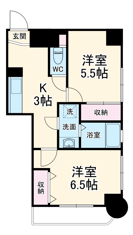 子安通の完工年月(2002年10月)築の賃貸マンションの間取り