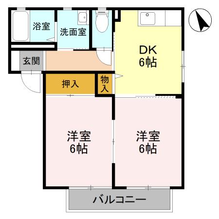 サニーコート Aの間取り