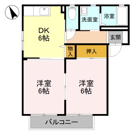 サニーコート Aの間取り