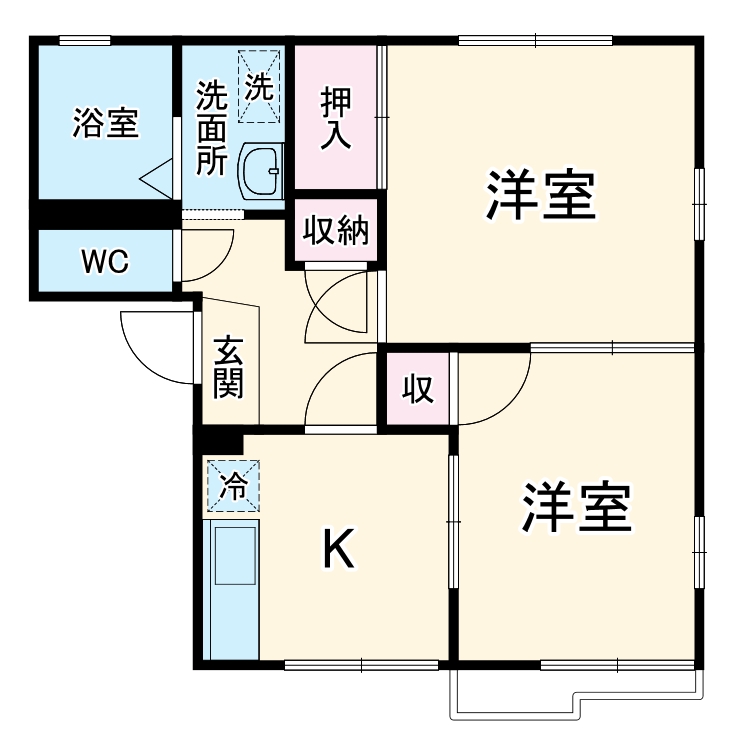 ハイツレインボーC棟の間取り
