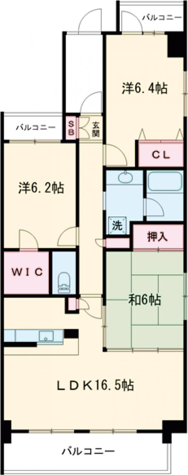 サンヒルズ国立の間取り