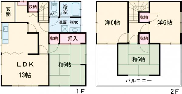 双葉の完工年月(1979年1月)築の賃貸一戸建ての間取り