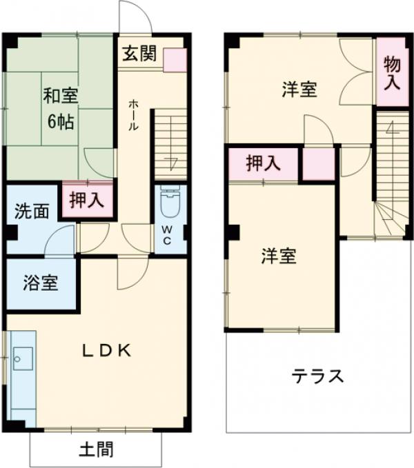 テラスハウスアップルの間取り