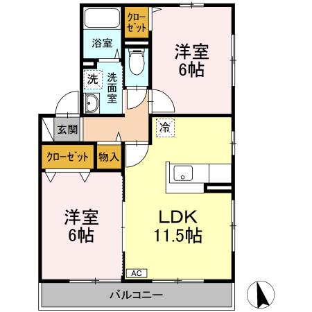プリーマヴェールAの間取り