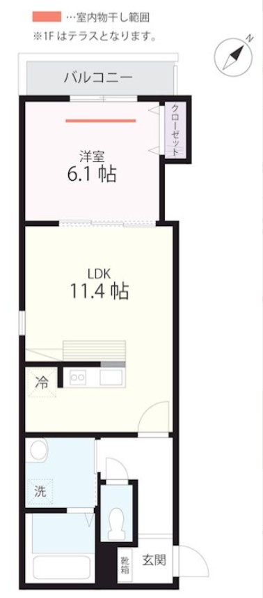 QUIET CRAB HOUSE TOGETHER 石川町(仮)の間取り
