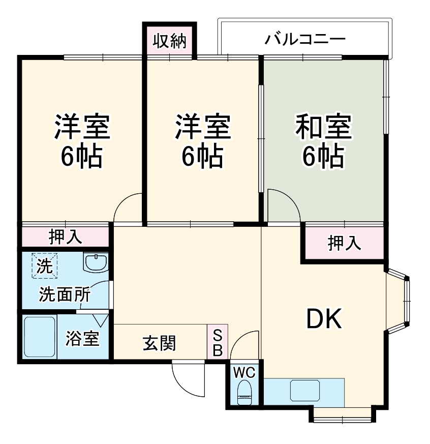 タチカワテラスハウスの間取り