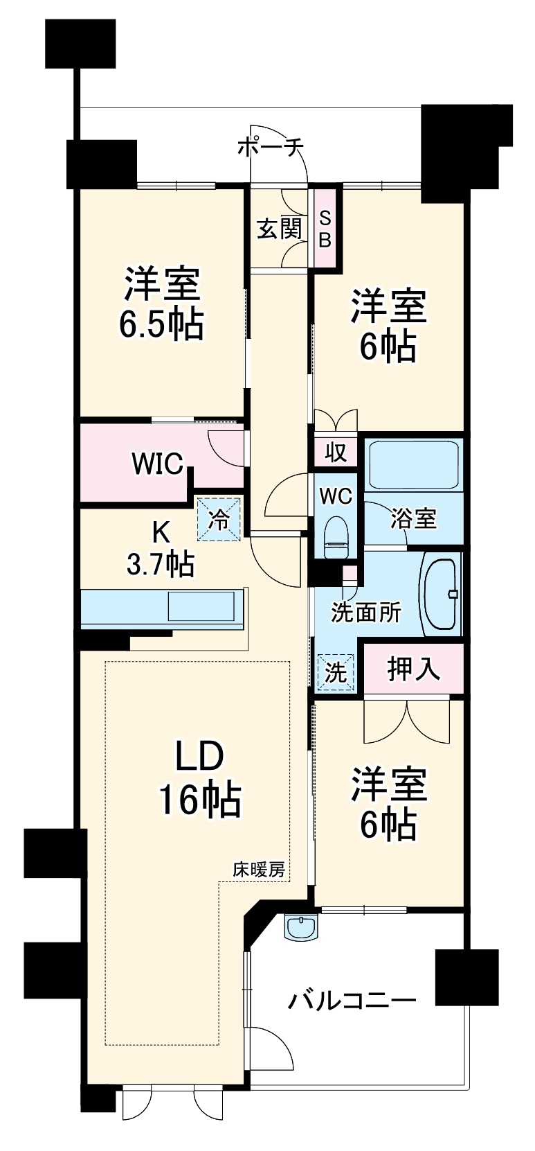 Brillia City 横浜磯子 G棟の間取り
