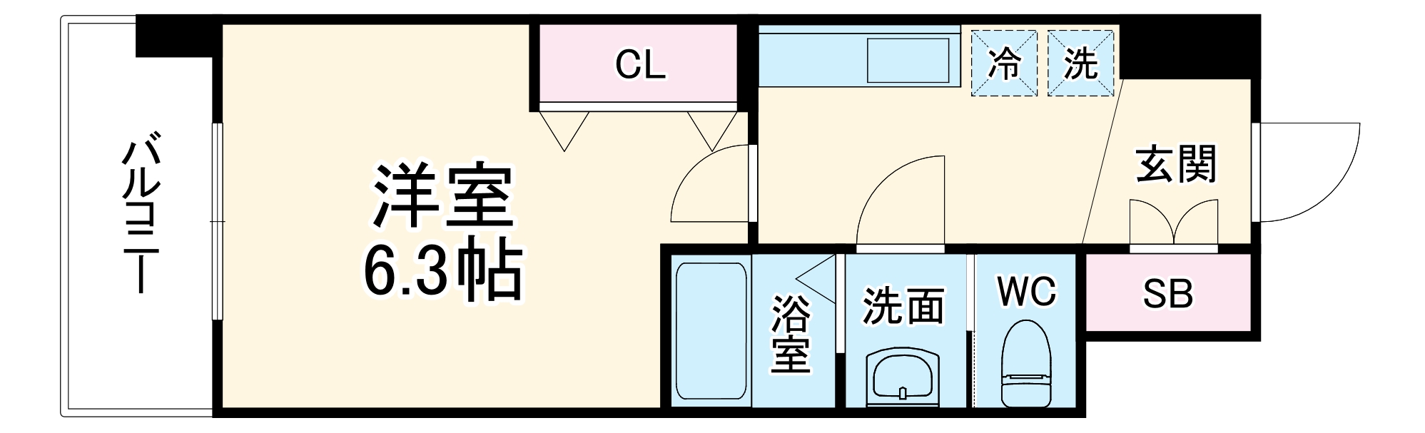 スクエアガーデン緑橋(Luxe緑橋)の間取り