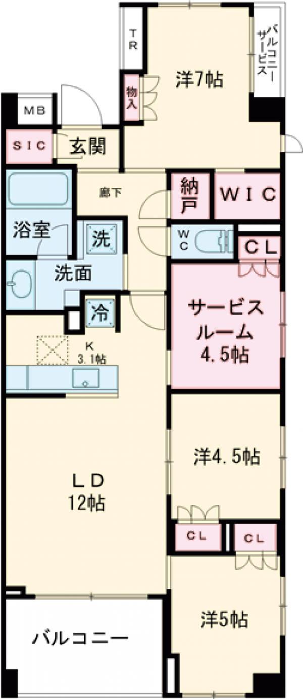 東瑞江の完工年月(2015年3月)築の賃貸マンションの間取り