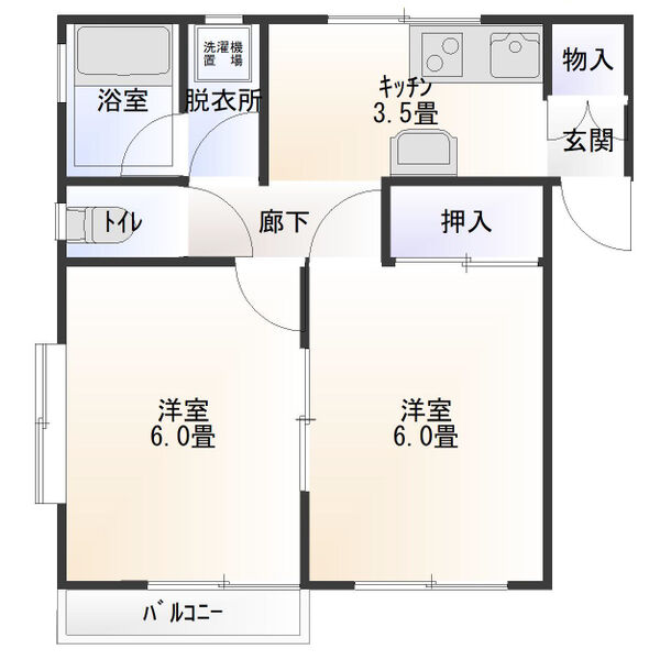 晴優コーポの間取り