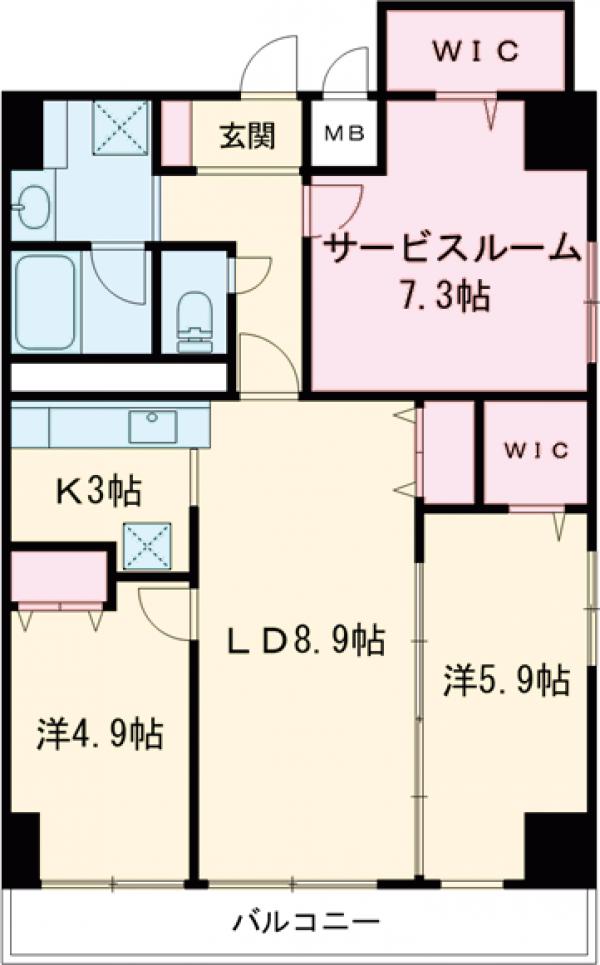 一之江の完工年月(2021年8月)築の賃貸マンションの間取り