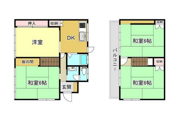 中央区花輪町貸家 の間取り