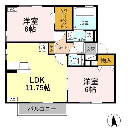 ロイヤル川木谷 Dの間取り