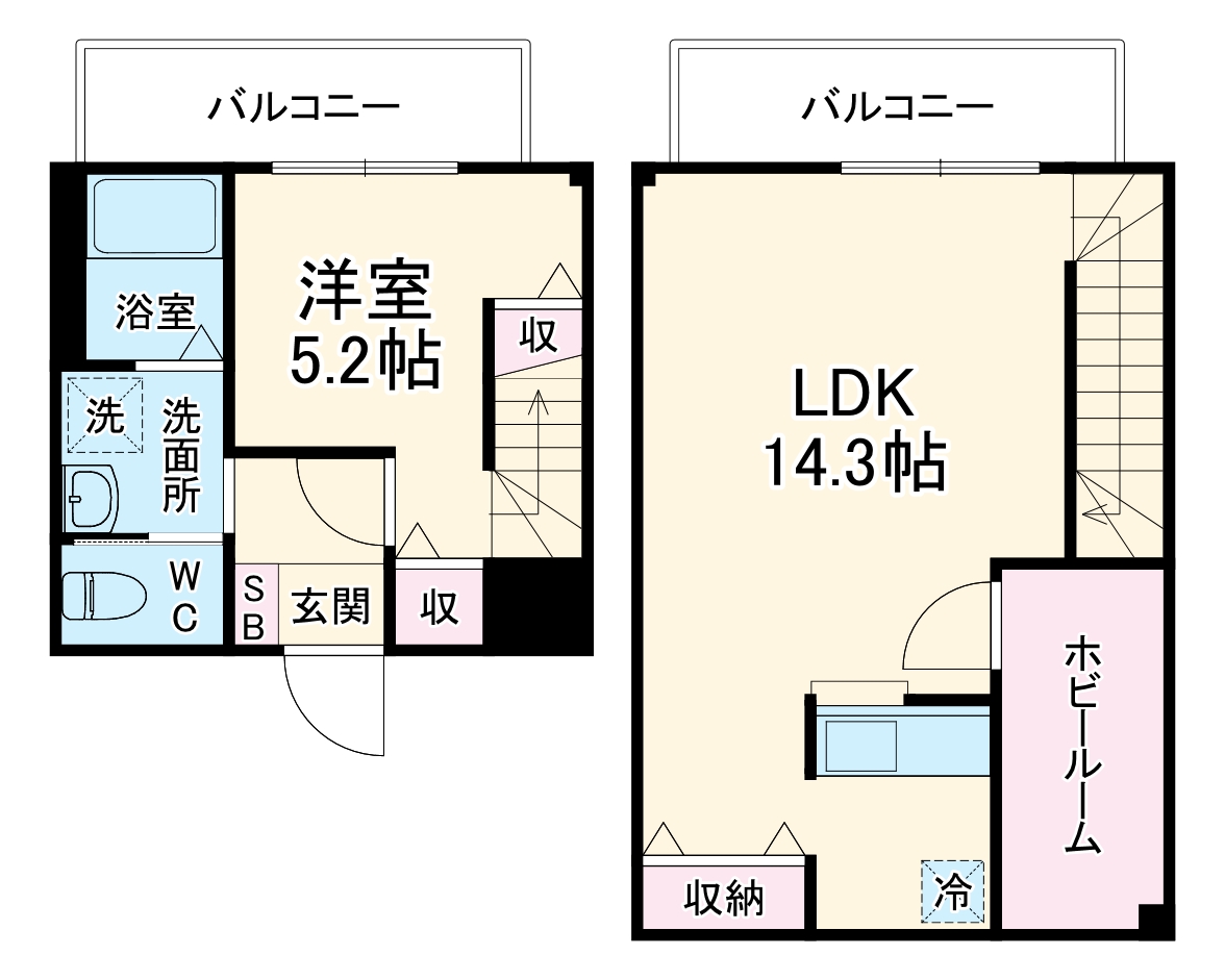 山下町の完工年月(2016年5月)築の賃貸マンションの間取り