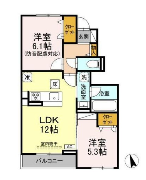 アヴァンセ横浜小机の間取り