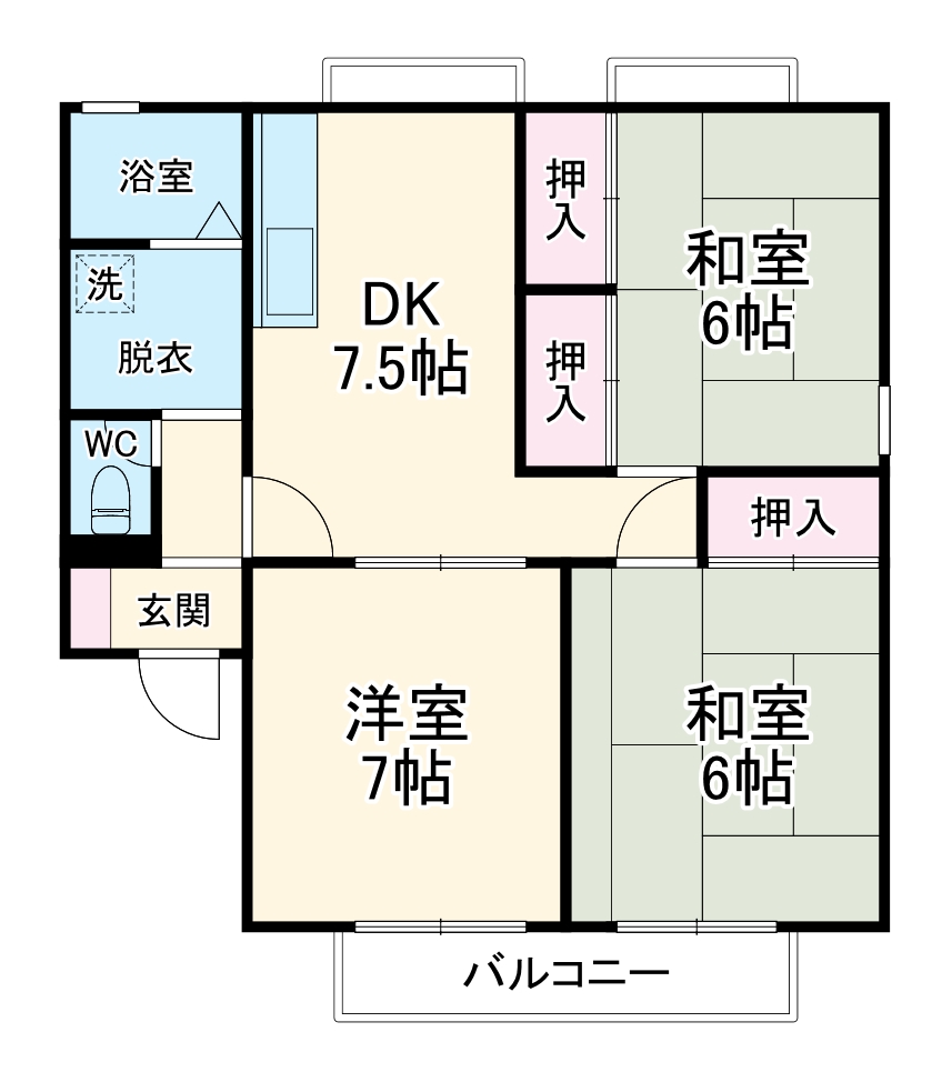 サンビレッジC棟の間取り