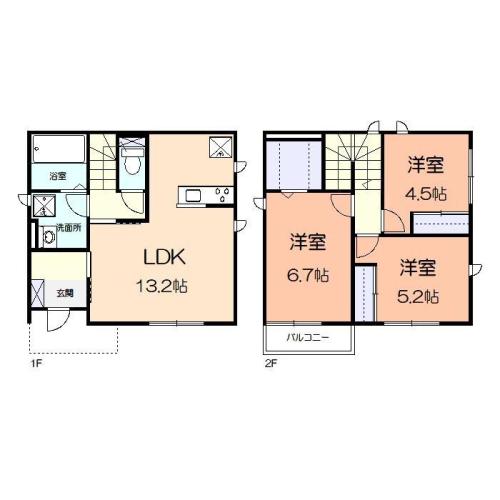 田谷町貸家の間取り