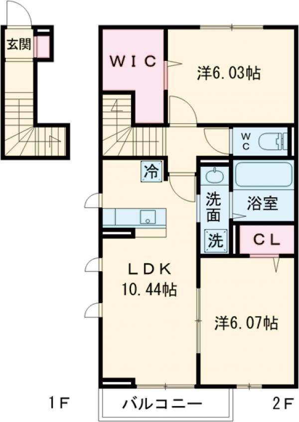 ソレイユ三原台Aの間取り
