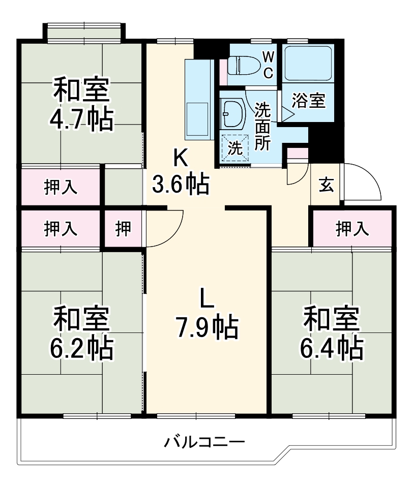 花見川ライオンズプラザ5号棟の間取り