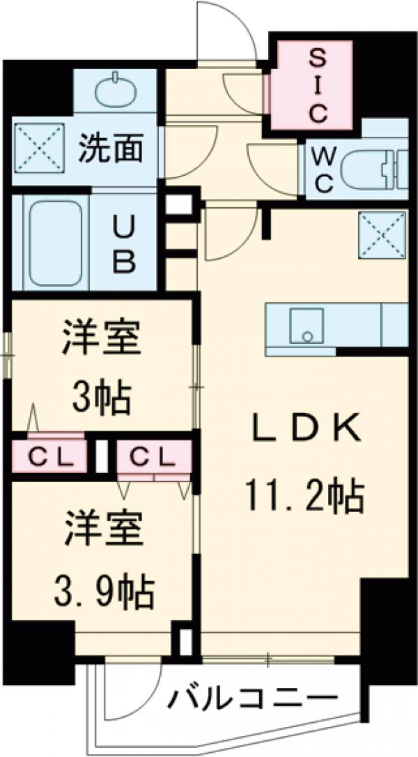 S-RESIDENCE目黒大岡山bresaの間取り