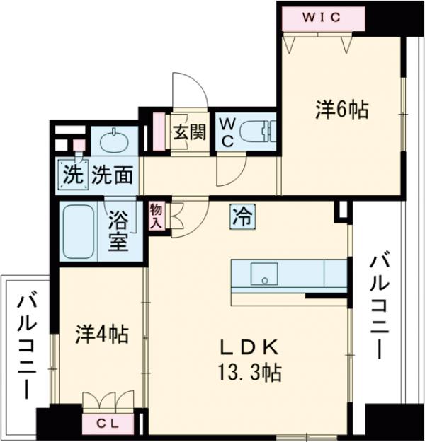 立石の完工年月(2023年8月)築の賃貸マンションの間取り