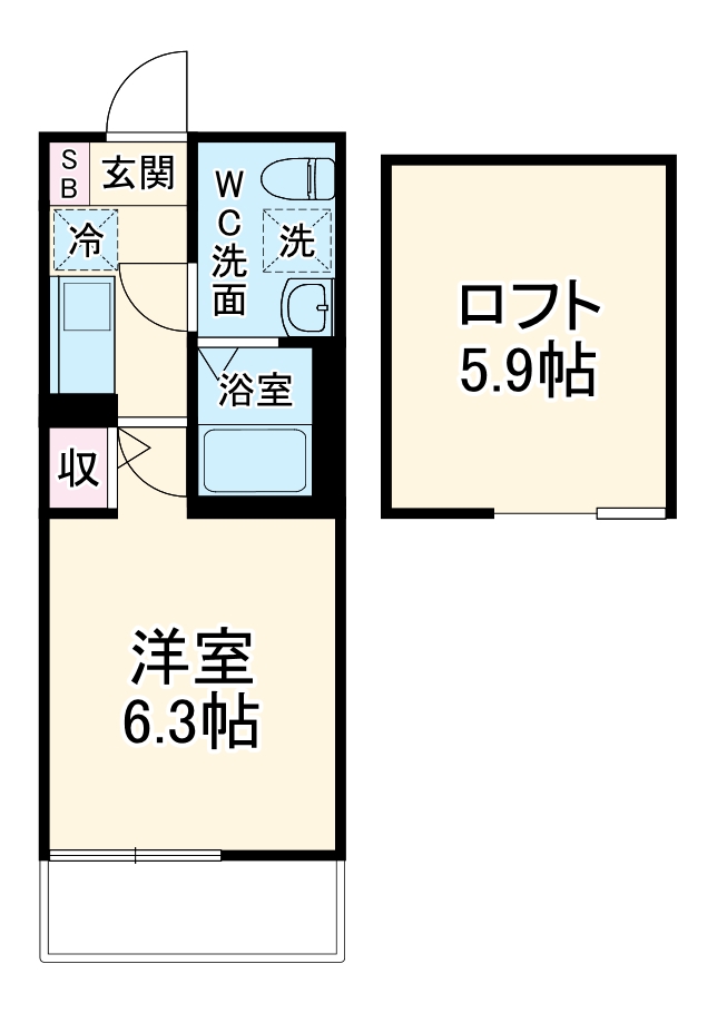 ベイルーム六会日大前の間取り