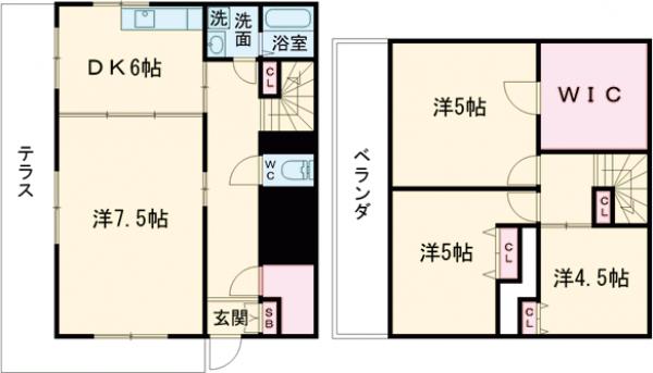 渡邊邸貸家3の間取り