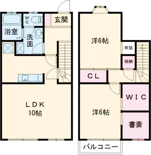 タウンヴィレッジA棟の間取り