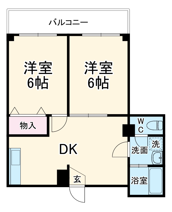 新川町の完工年月(1980年12月)築の賃貸マンションの間取り