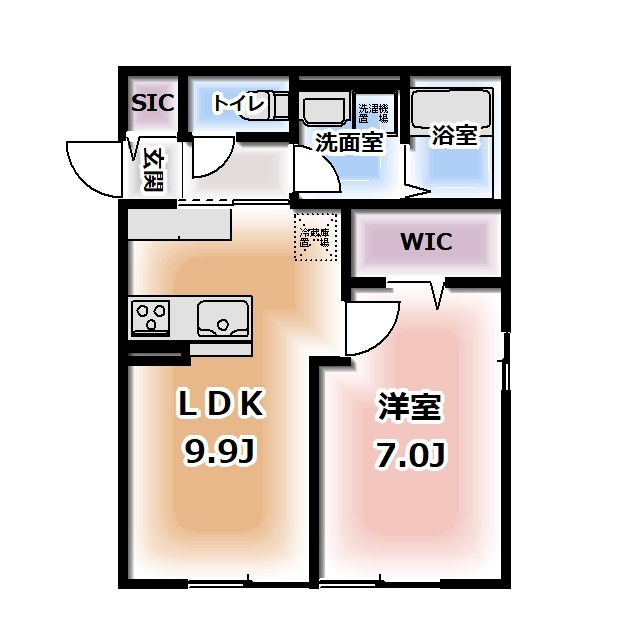 中田本町の完工年月(2026年9月)築の賃貸アパートの間取り