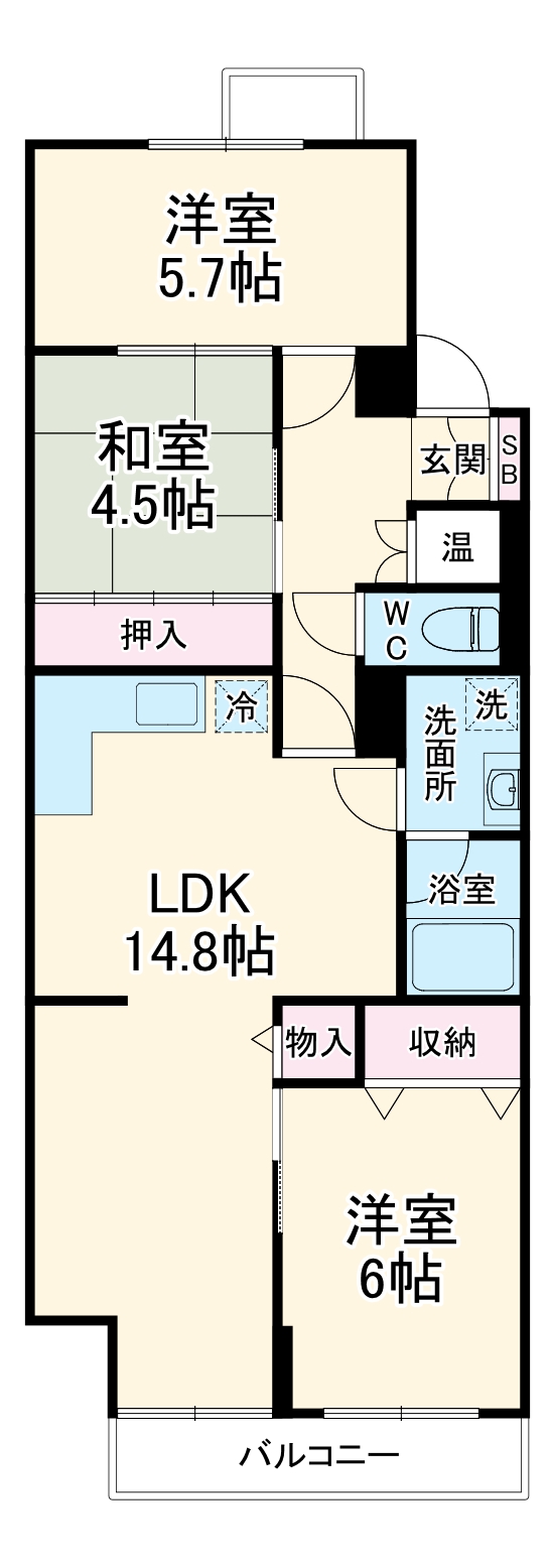 ライオンズマンション平和が丘第二の間取り